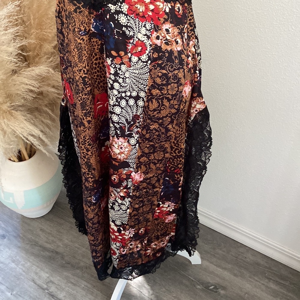 Free People Intimately right now midi slip dress nightie black combo festival - Picture 14 of 16